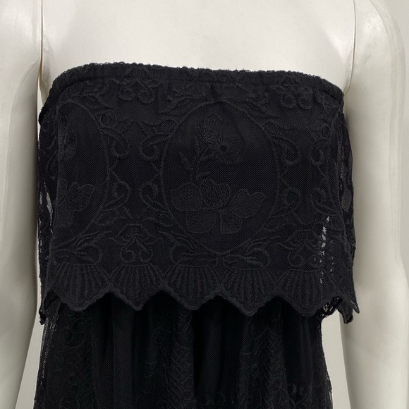 EXPRESS | Black Lace Strapless Dress - Picture 2 of 8